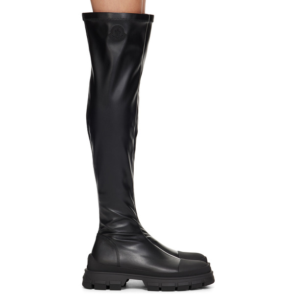  Moncler Black Hevea High Tall Boots 