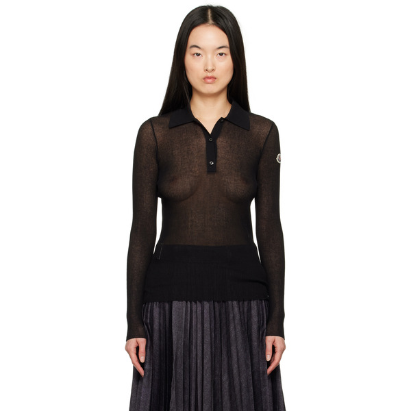  Moncler Black Ls Polo 