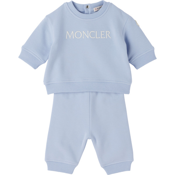  Moncler Enfant Baby Blue Embroidered Sweatsuit 