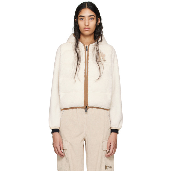  Moncler Grenoble Off-white Logo Patch Down Jacket 