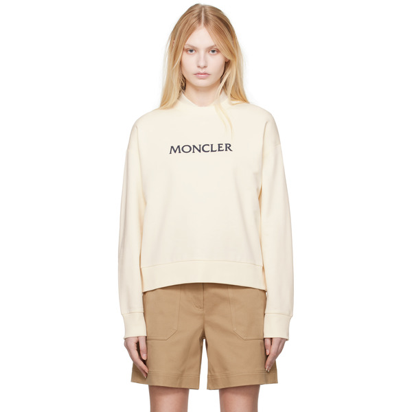  Moncler Off-white Embroidered Logo Sweatshirt 