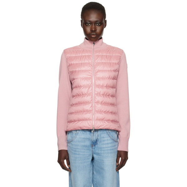  Moncler Pink Padded Wool Down Jacket 
