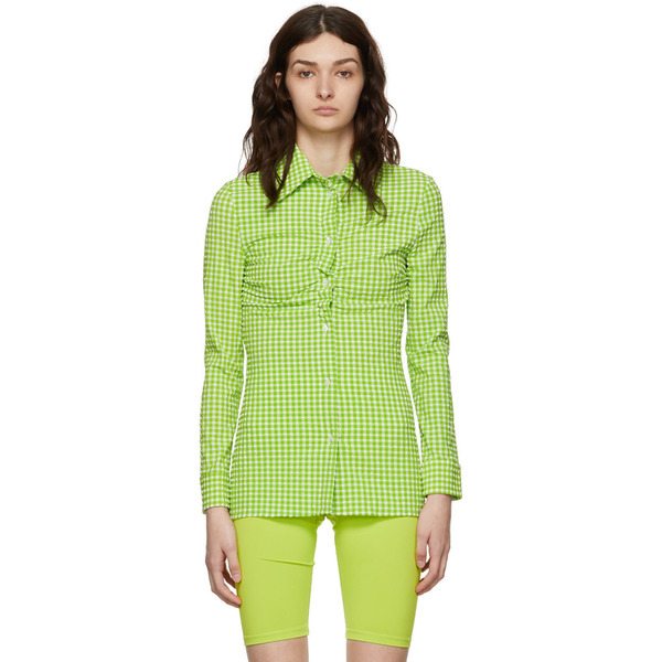  Msgm Green Nylon Shirt 