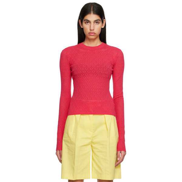  Msgm Pink Crewneck Long Sleeve T-shirt 