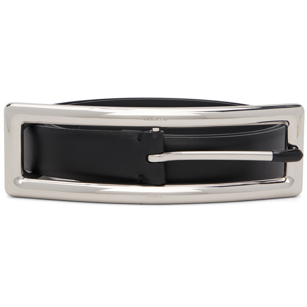  Mugler Black Rectangle Buckle Belt 