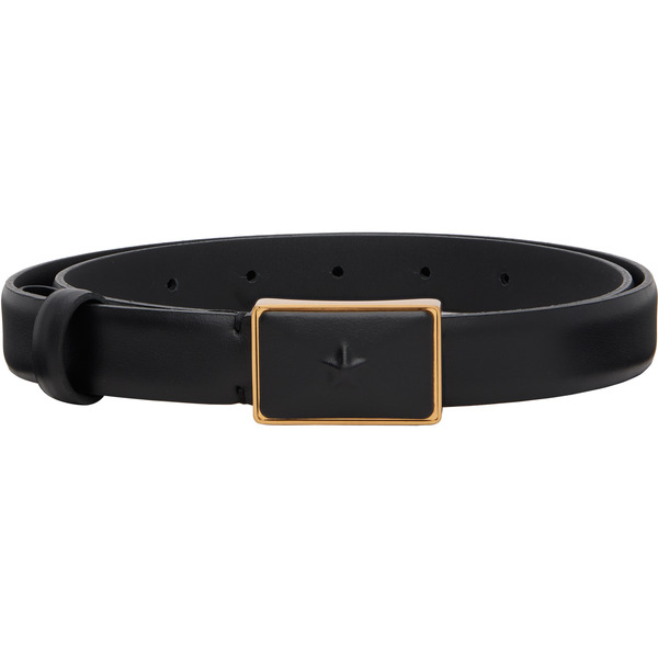  Mugler Black Smooth Leather Belt 