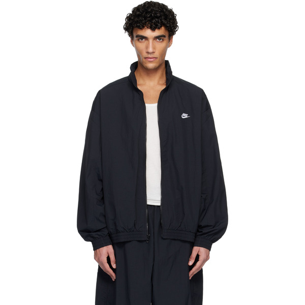  Nike Black Nike Club Oversized Woven Track Jacket 