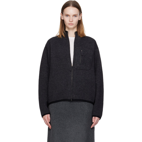  Nothing Written Gray Dicky Zip-up Sweater 