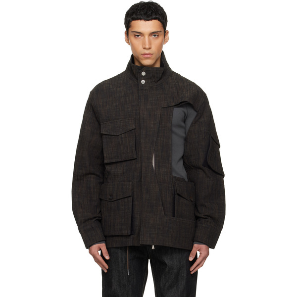  Nullus Black & Brown Deconstructed Multi-form M65 Jacket 