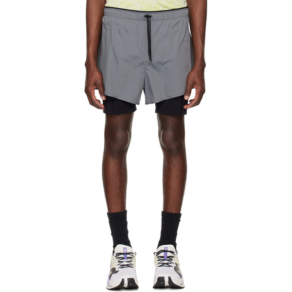  On Gray Performance Volt Running Shorts 