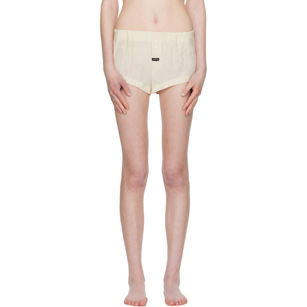  Open Yy Beige Crinkled Tab Boxer Briefs 