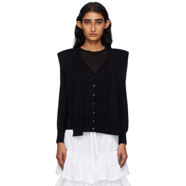  Open Yy Black Sleeve Layered Cardigan 