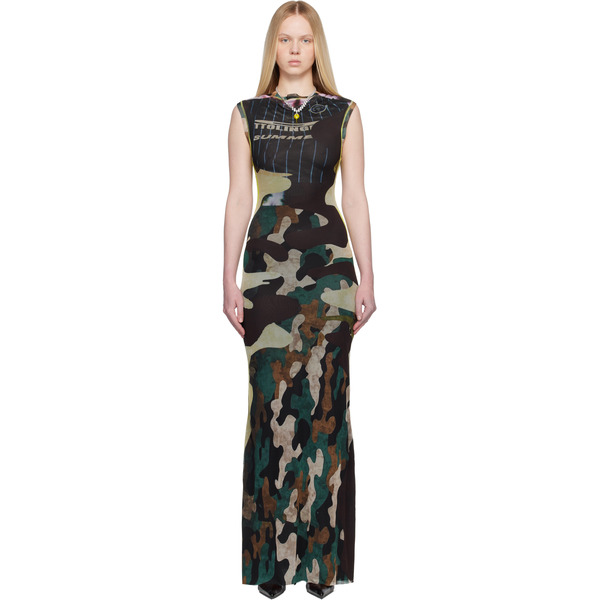  Ottolinger Multicolor Camo Mesh Maxi Dress 