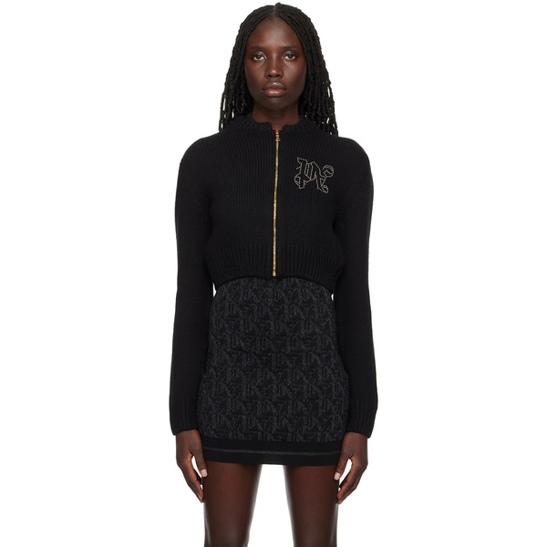  Palm Angels Black Monogram Stud Sweater 