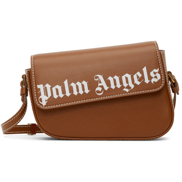  Palm Angels Brown Logo Crash Shoulder Bag 