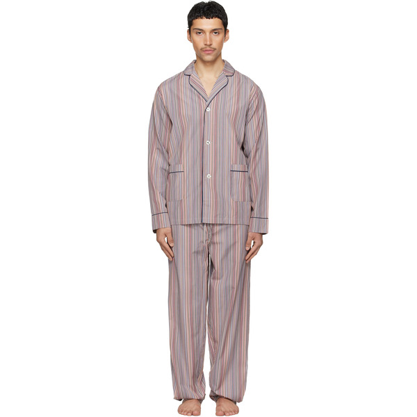  Paul Smith Multicolor 'signature Stripe' Cotton Pyjama Set 