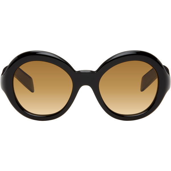  Prada Eyewear Black Round Sunglasses 