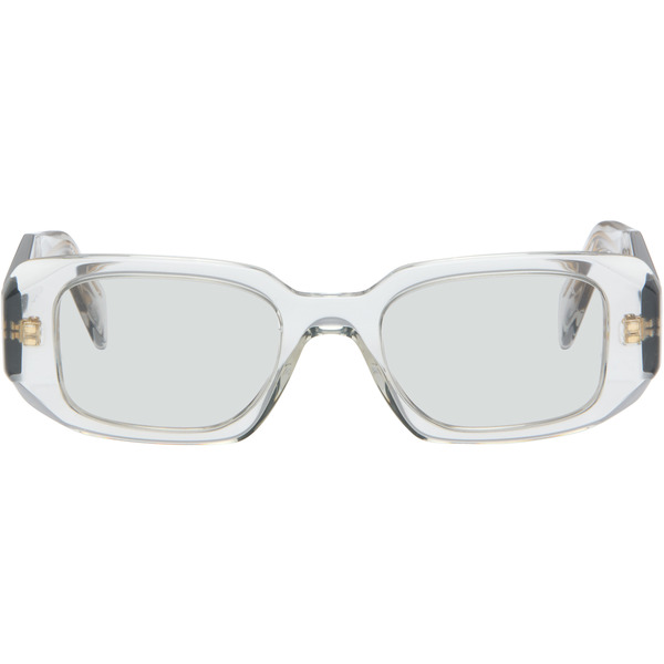  Prada Eyewear Gray Symbole Rectangle Acetate Sunglasses 