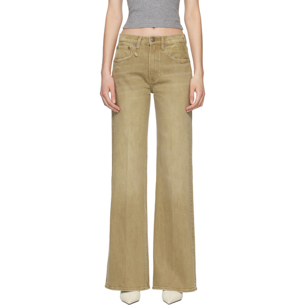  R13 Beige Flared High-rise Jeans 