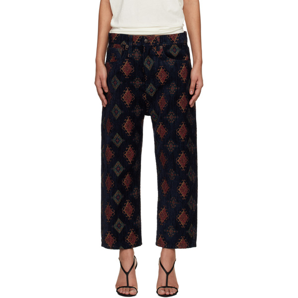  R13 Navy Loose Tailored Drop Trousers 