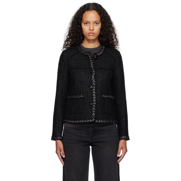  Rag & Bone Black Mirabelle Tweed Jacket 