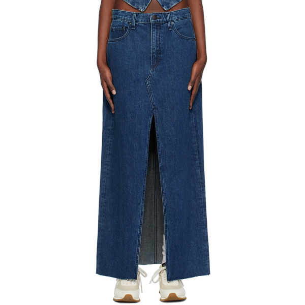 Rag & Bone Navy Avery Midi Skirt 
