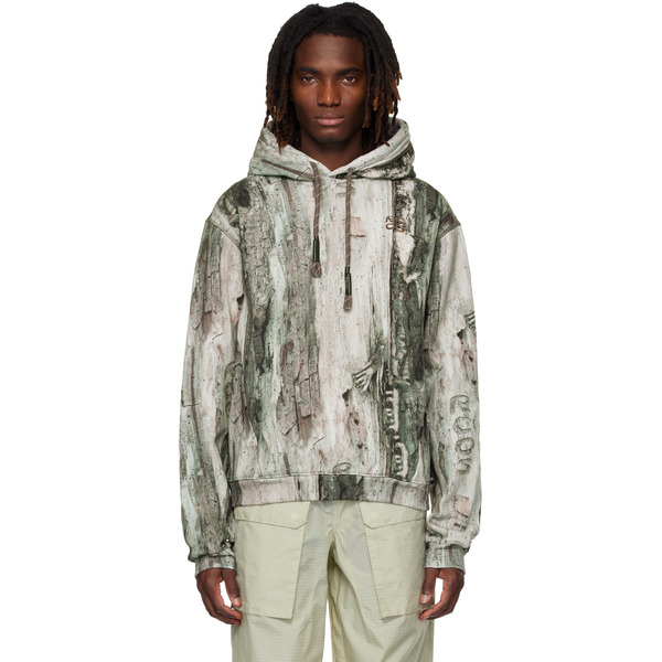  Rcos Beige & Khaki Stack Logo Hoodie 
