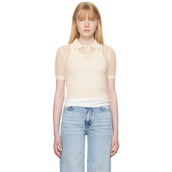  Recto Beige Net Crop Polo 
