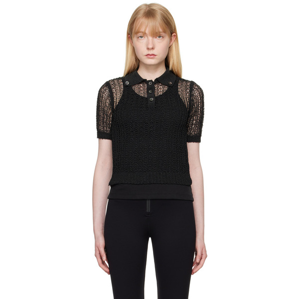  Recto Black Net Crop Polo 