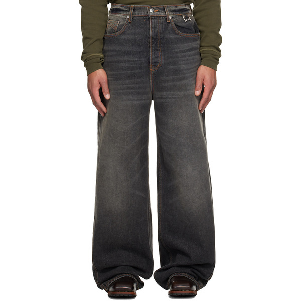  Rhude Gray Wide Leg Traxedo Jeans 