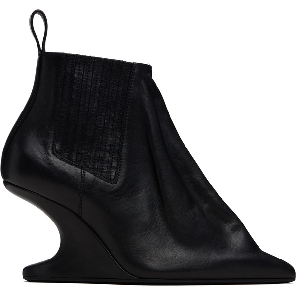  Rick Owens Black Concordians Runway Ankle Sharp Boots 