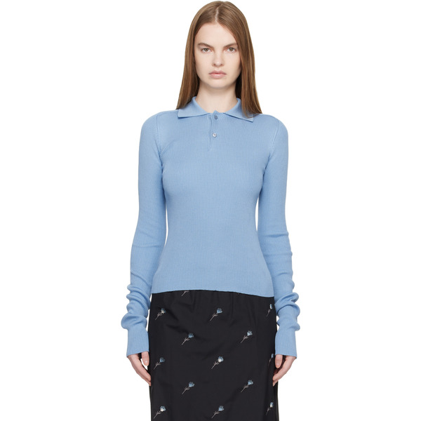  Rier Blue Fine Rib Polo 