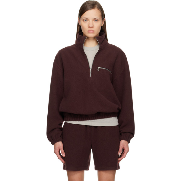  Rier Ssense Exclusive Burgundy Fleece Jacket 