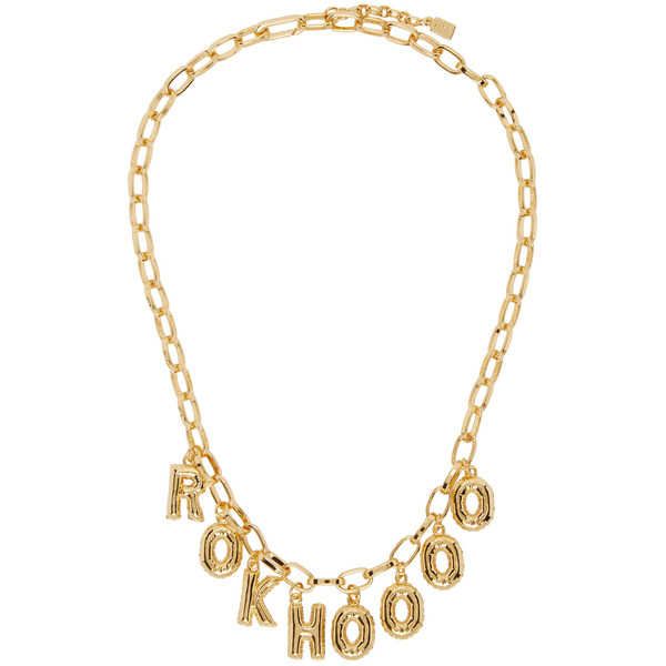  Rokh Gold Logo Charm Necklace 