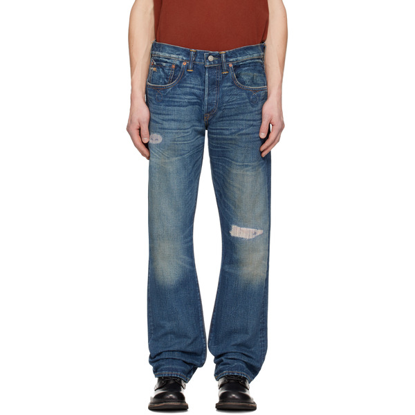  Rrl Blue Slim Boot Sutton Repaired Selvedge Jeans 