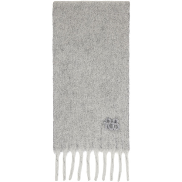  Ruslan Baginskiy Gray Fringed Alpaca-blend Mid Scarf 