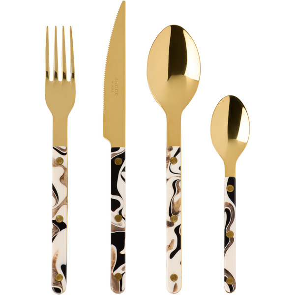  Sabre Gold Bistrot Dune Flatware Set, 4 Pcs 