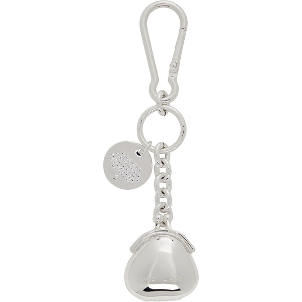  Sandy Liang Silver Souvenir Pouch Charm Keychain 