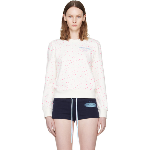  Sandy Liang White Polka Sweatshirt 
