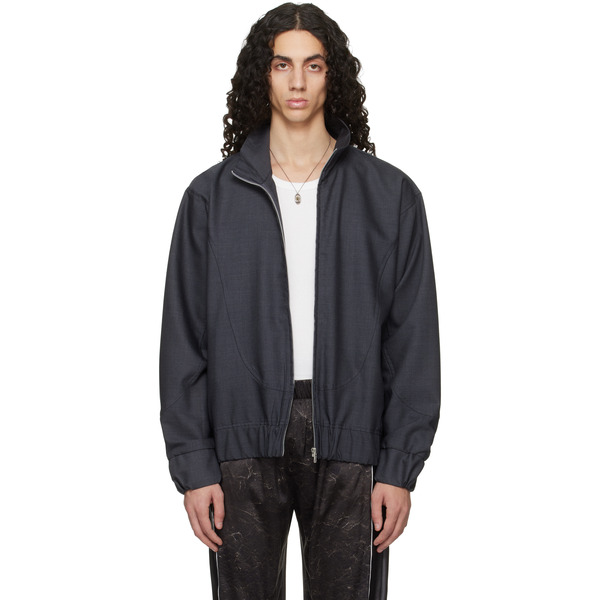  Serapis Gray Wool Track Jacket 