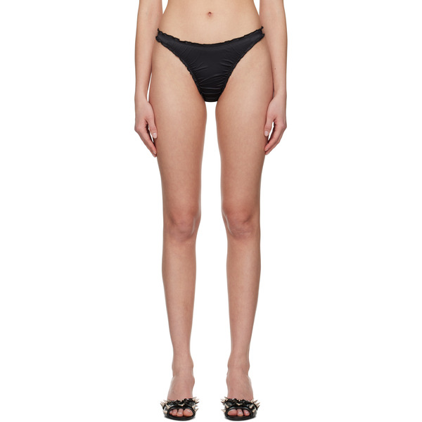  Shadowplay Black Ruffled Thong 