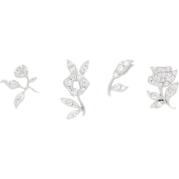  Shushu/tong Yvmin Edition Zircon Floral Gemstone Earring Set 