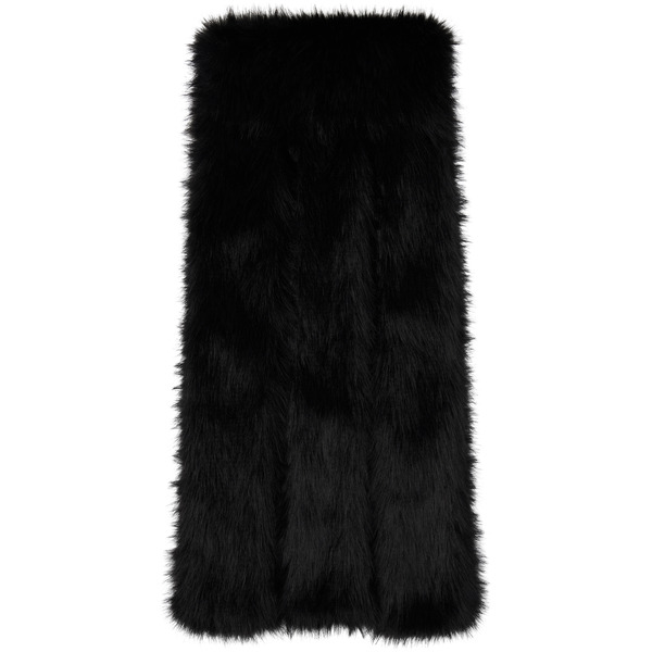  Simone Rocha Black Triple Slit Faux Fur Scarf 