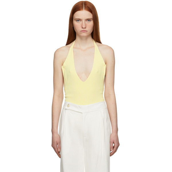  Sir. Ssense Exclusive Yellow Halter Kelvin Bodysuit 