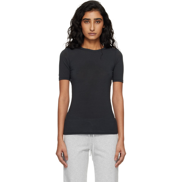  Skims Black Sheer Modal Long T-shirt 