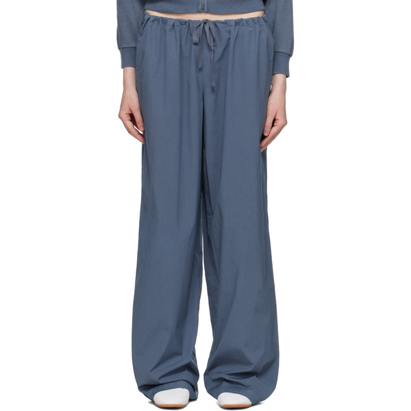  Skims Blue Cotton Poplin Straight Leg Pyjama Pants 