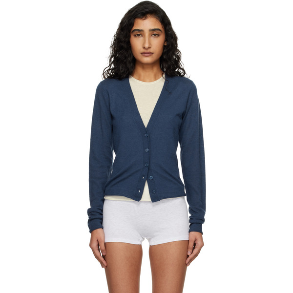  Skims Navy Featherweight Cashmere Cardigan 