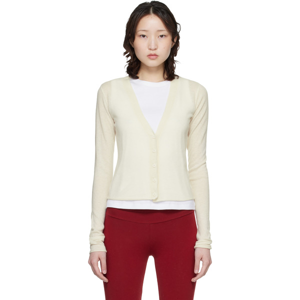  Skims Off-white Featherweight Cashmere Cardigan 