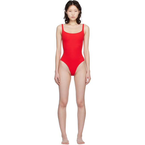  Skims Red Fits Everybody Square Neck Bodysuit 