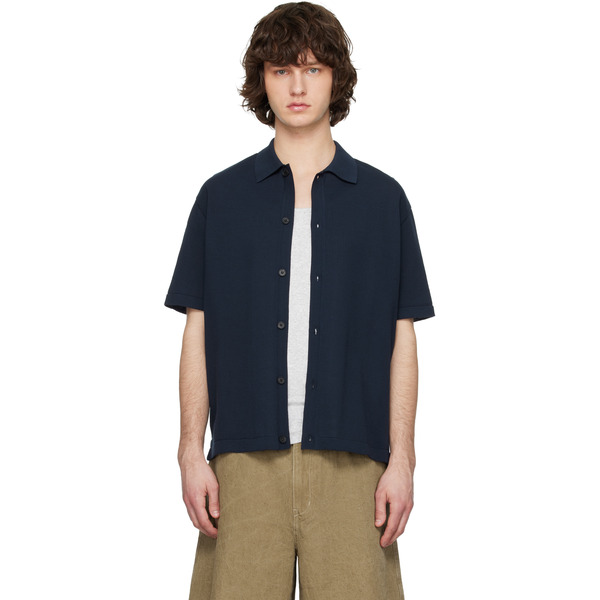  Solid Homme Navy Cotton Polo 